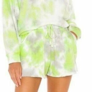 NEW Free People Boho Green, Gray & White Tye Dye Kelly Terry Shorts